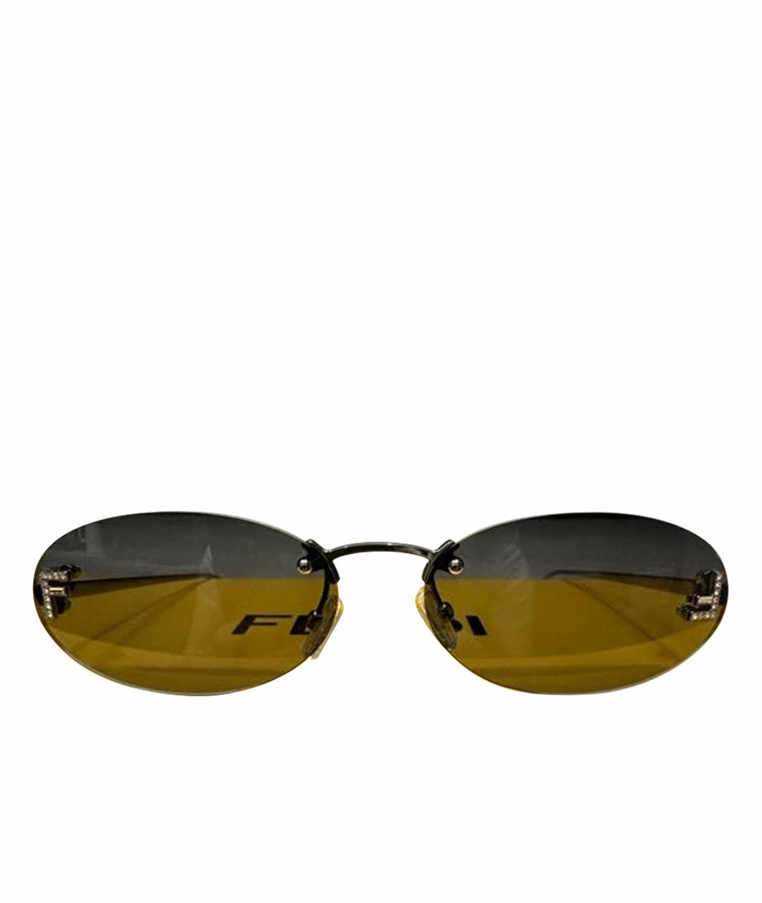 FENDI Черные металлические солнцезащитные очки, фото 1