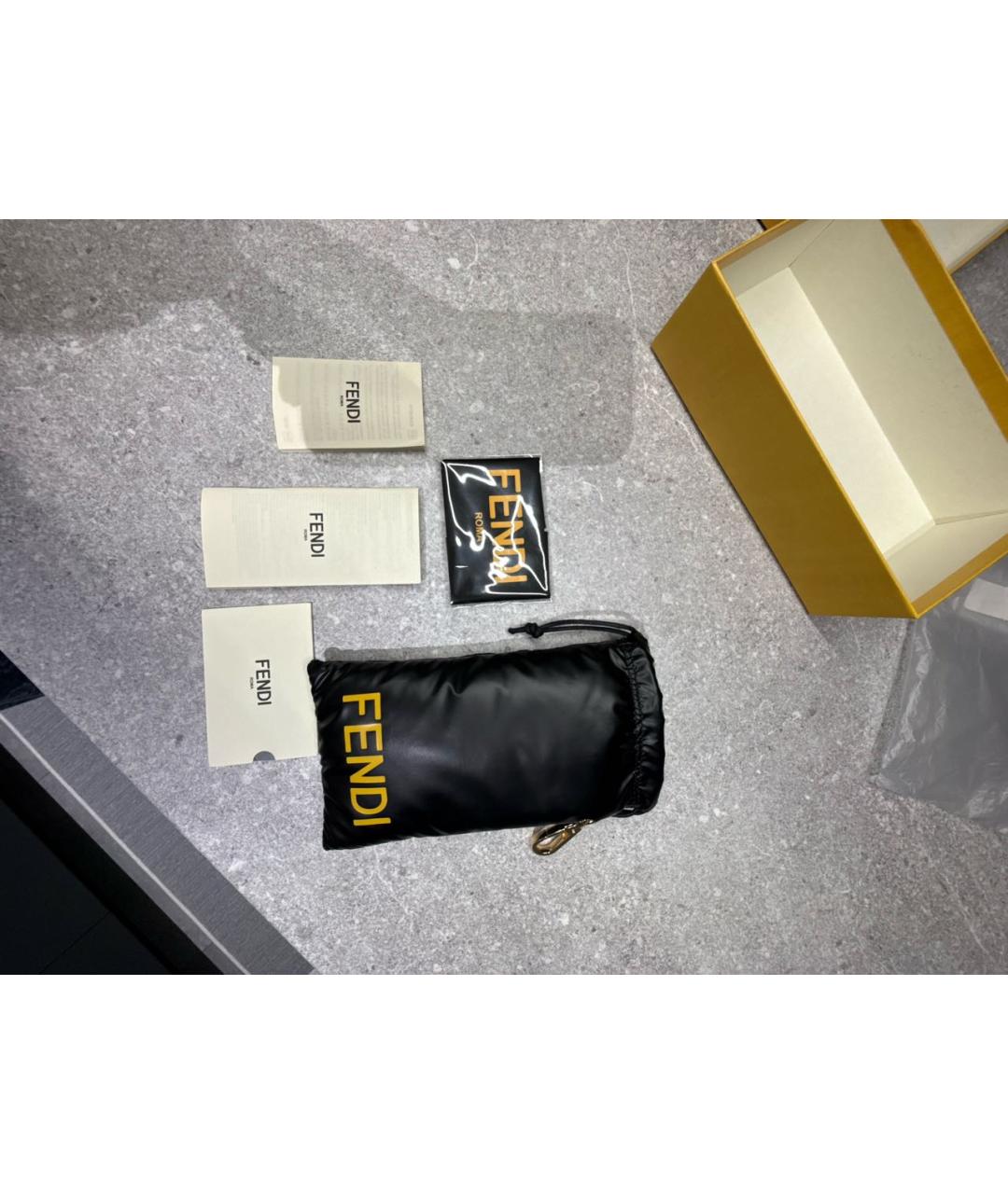 FENDI Черные металлические солнцезащитные очки, фото 5