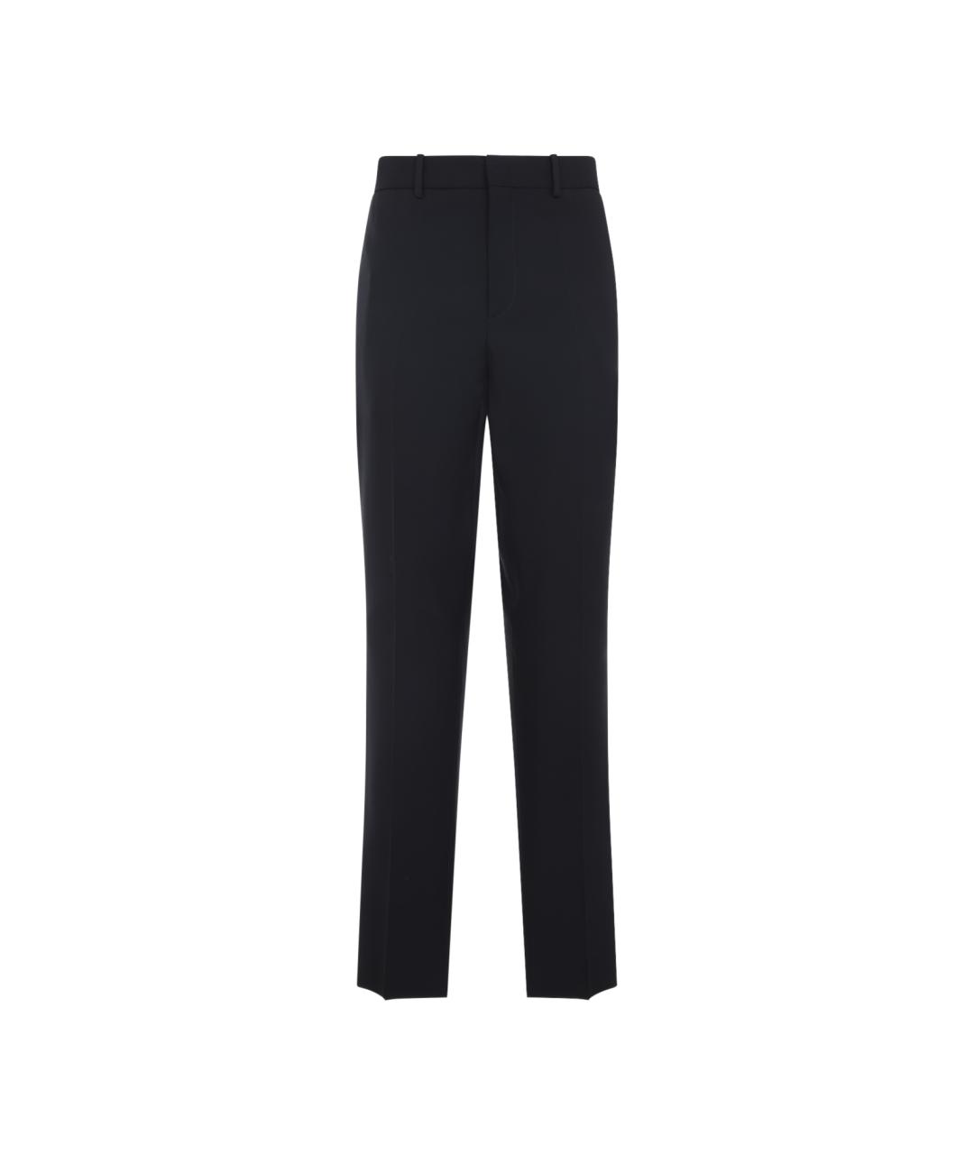 JIL SANDER Синие шерстяные повседневные брюки, фото 1