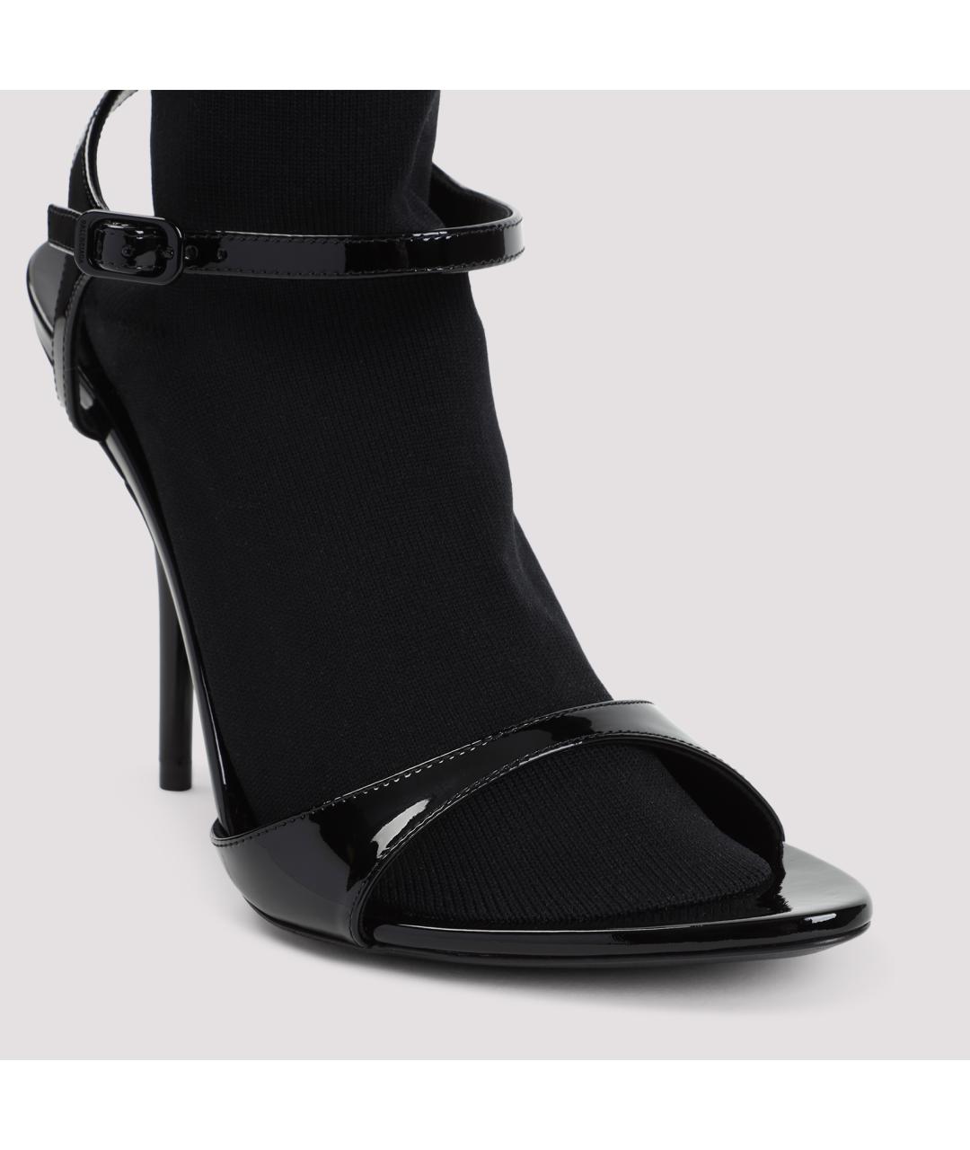 BALENCIAGA Черные кожаные босоножки, фото 4