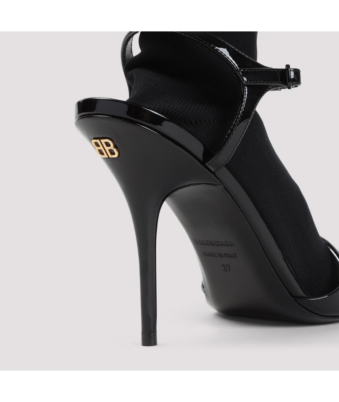 BALENCIAGA Черные кожаные босоножки, фото 3