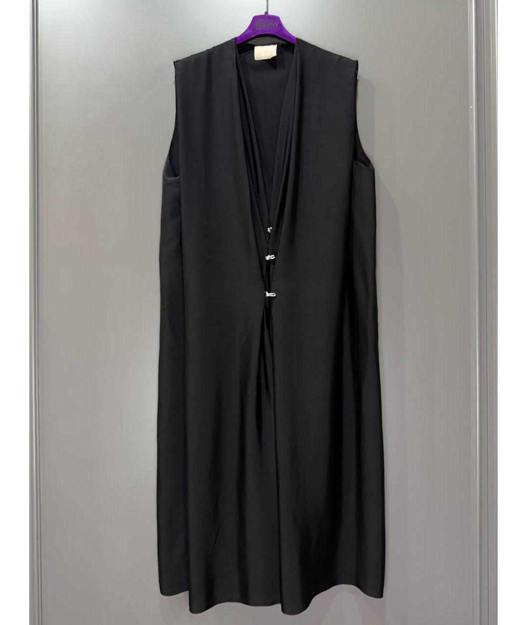 LANVIN Черное шелковое повседневное платье, фото 2