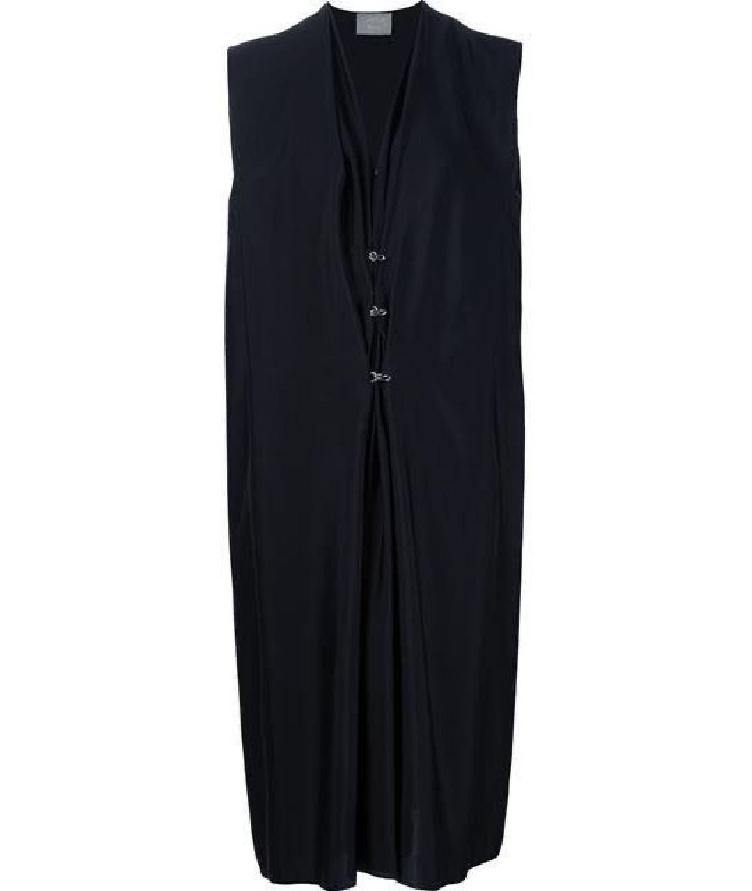 LANVIN Черное шелковое повседневное платье, фото 1