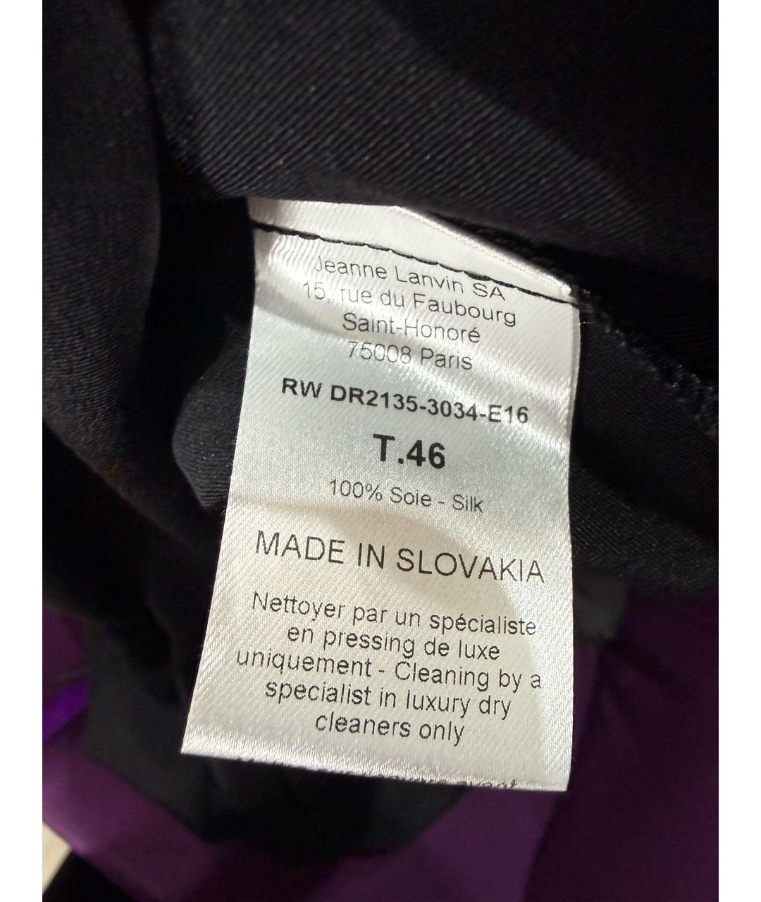 LANVIN Черное шелковое повседневное платье, фото 5