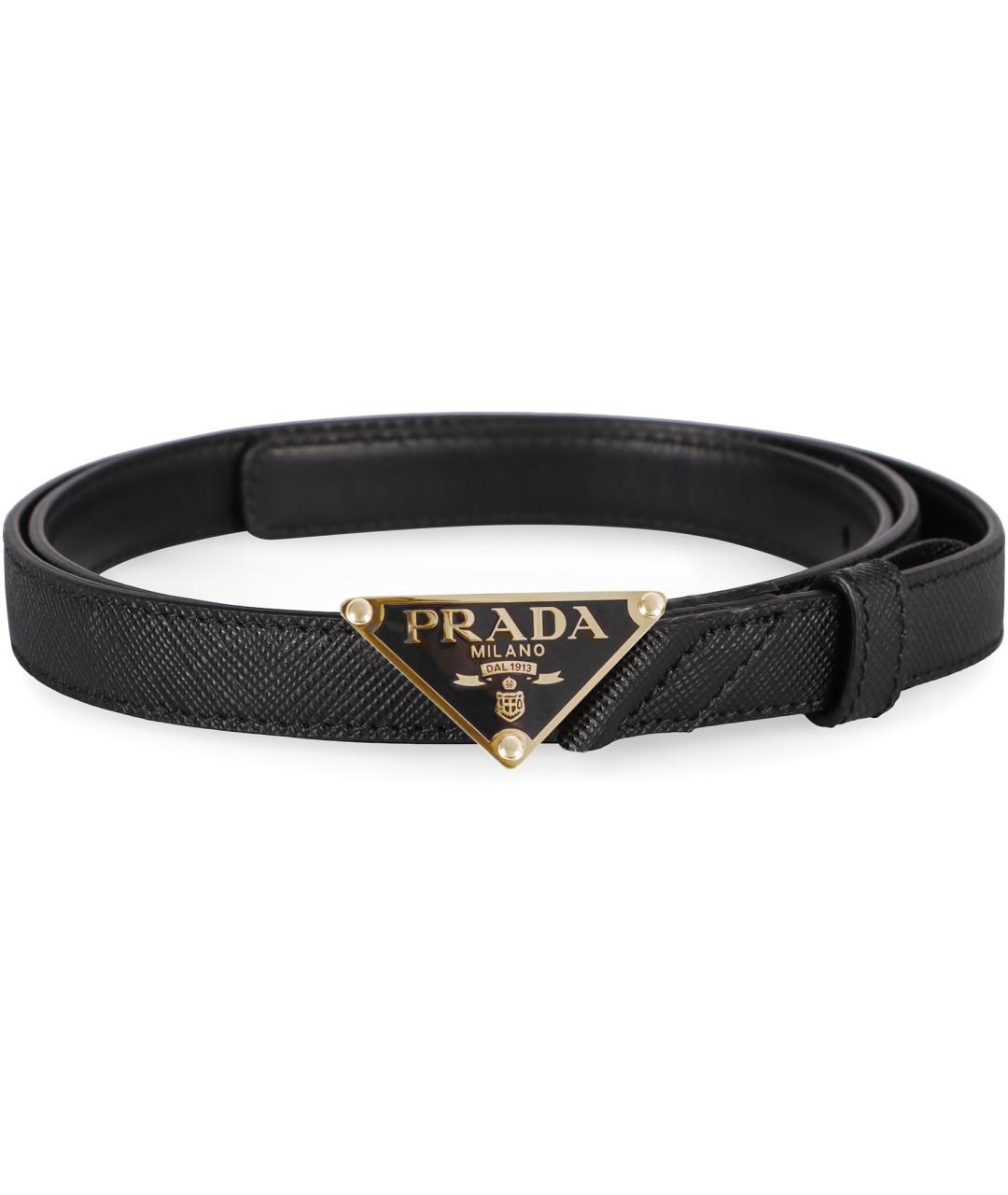 PRADA Черный кожаный ремень, фото 1