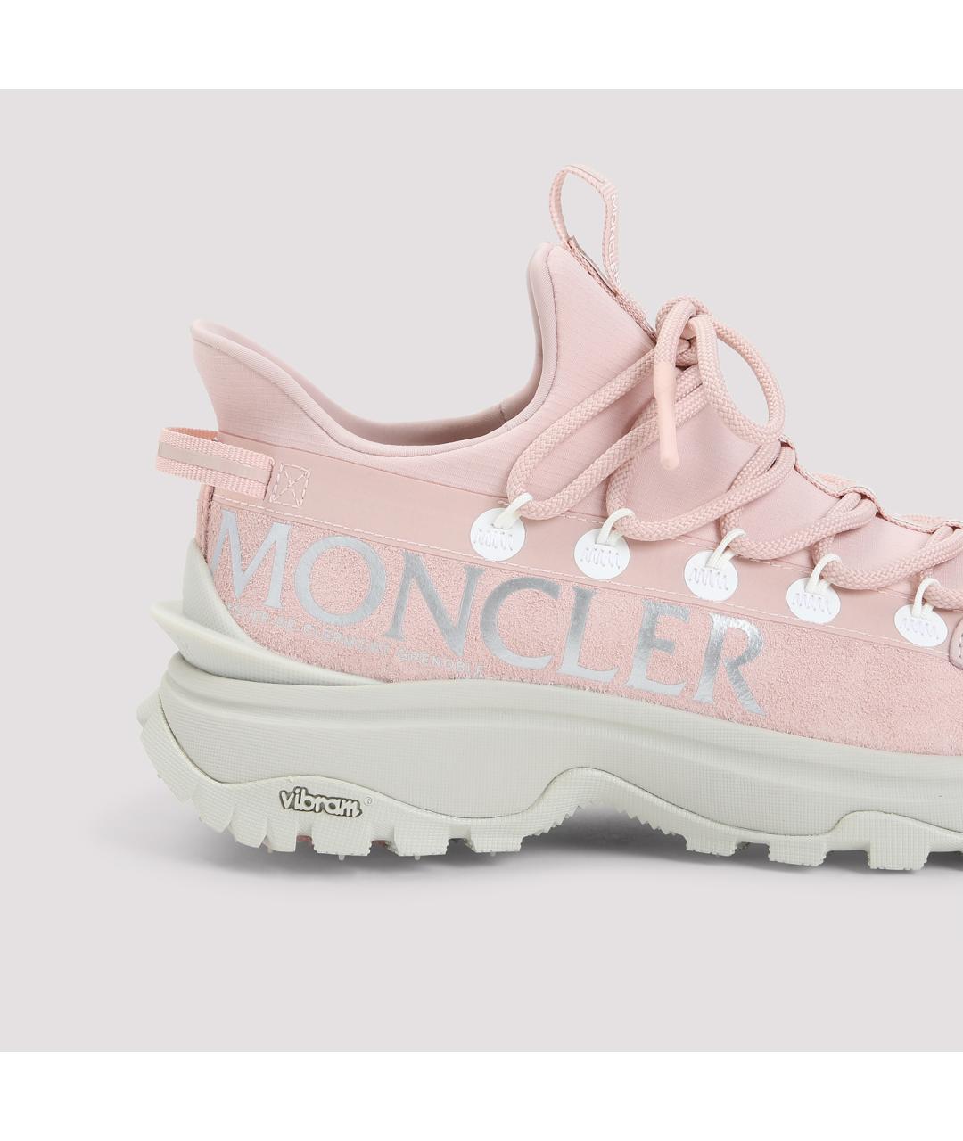 MONCLER Розовые текстильные кроссовки, фото 4