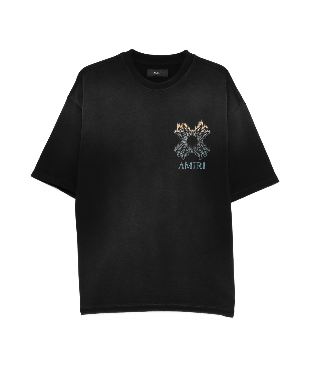 AMIRI Черная хлопковая футболка, фото 2