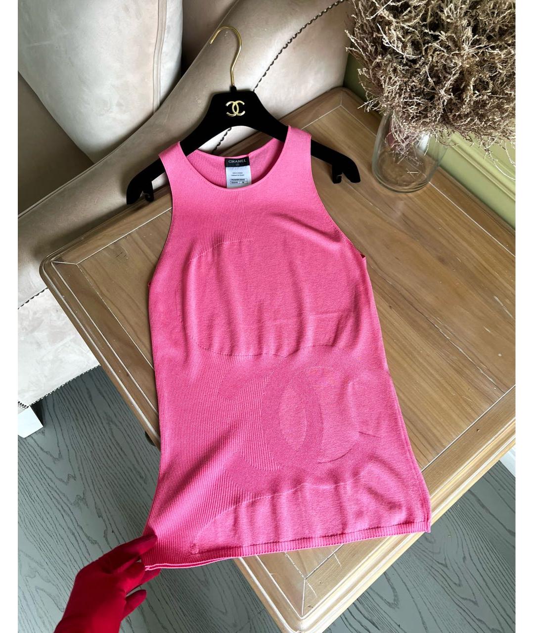 CHANEL Розовая майка, фото 3