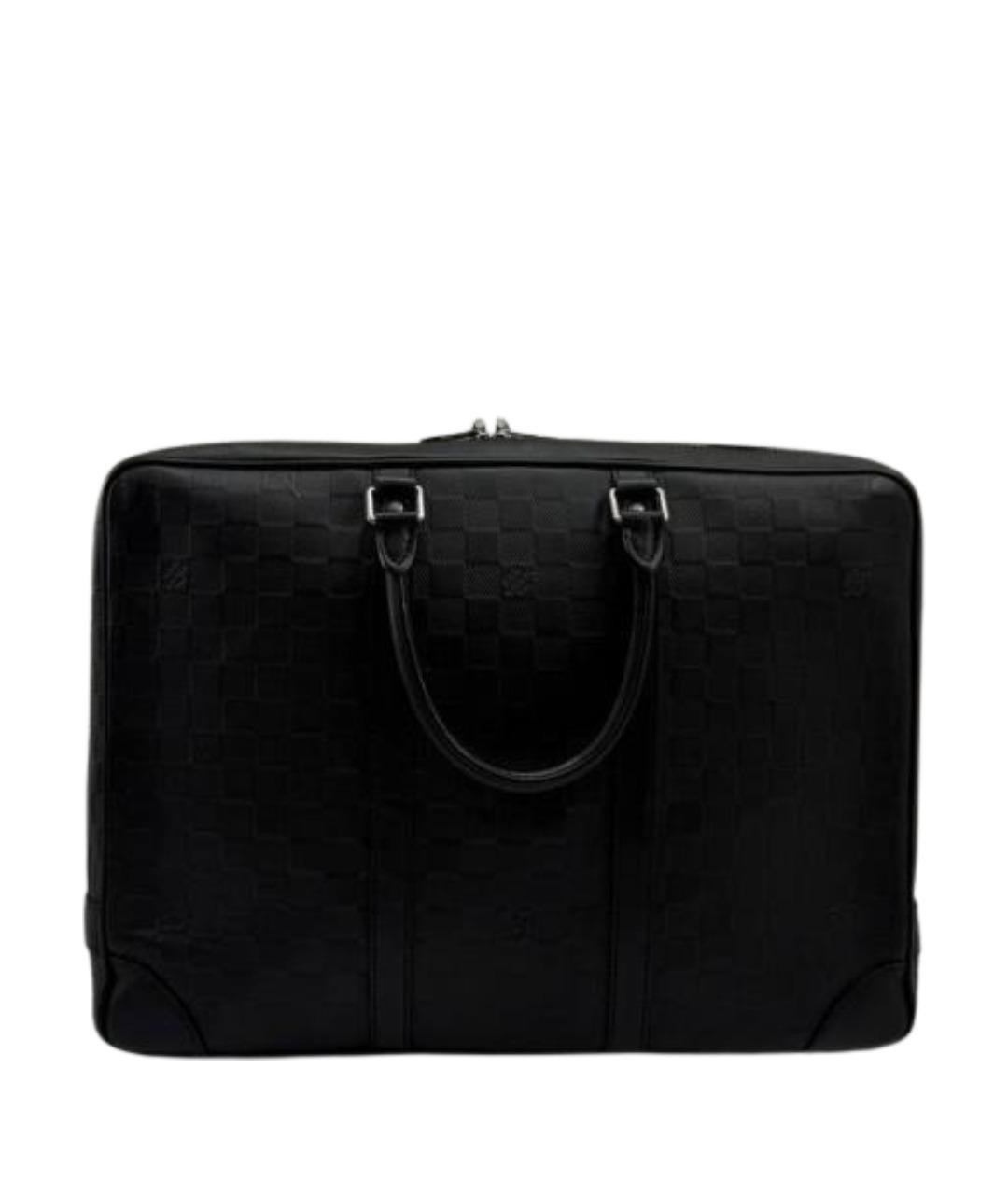 LOUIS VUITTON Черный кожаный портфель, фото 1
