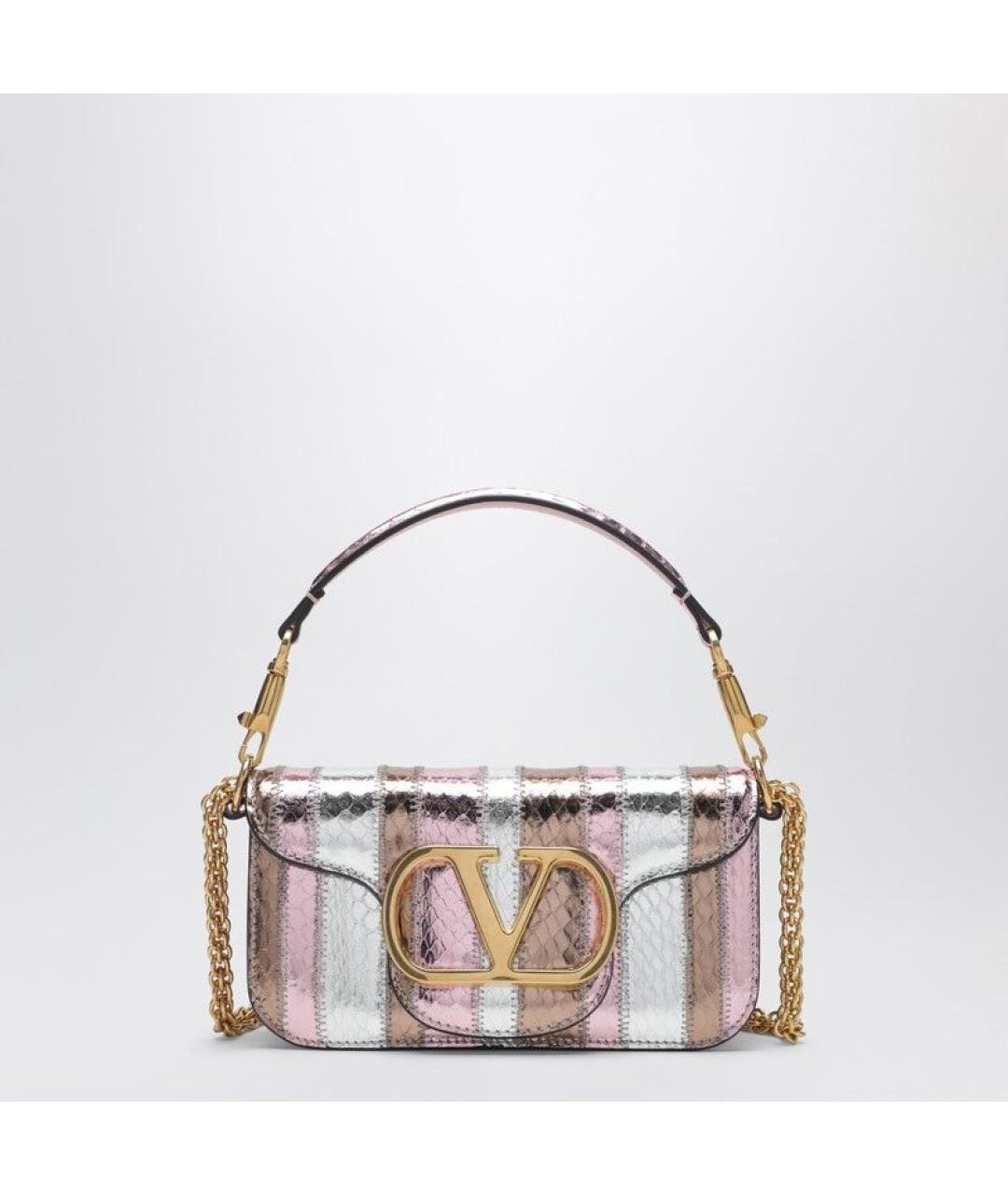 VALENTINO Розовая кожаная сумка через плечо, фото 3