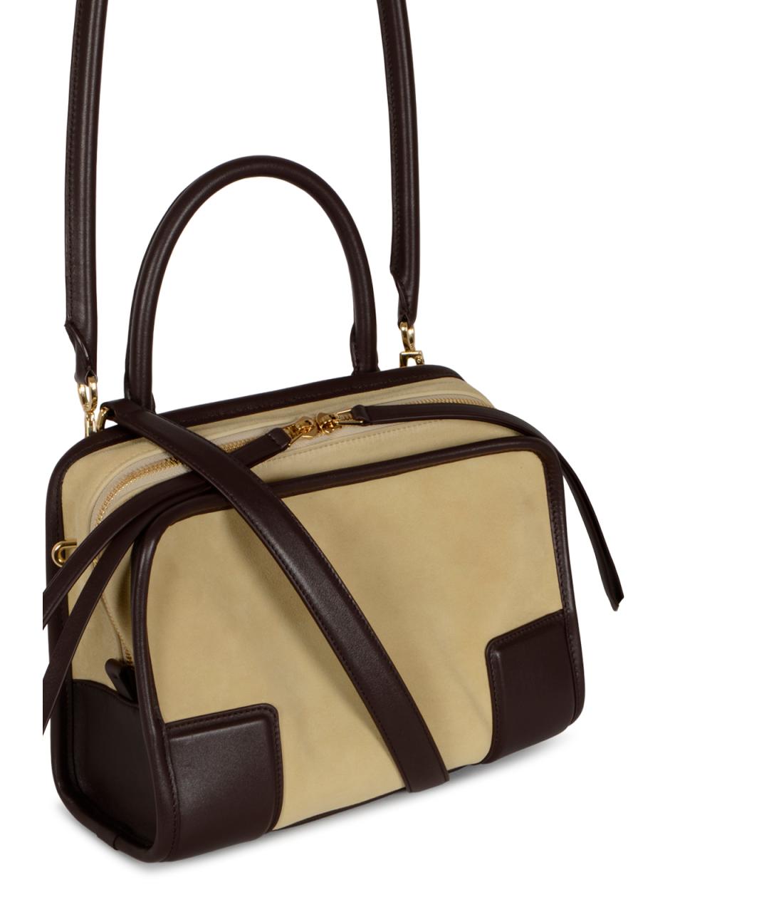 LOEWE Бежевая замшевая сумка тоут, фото 4