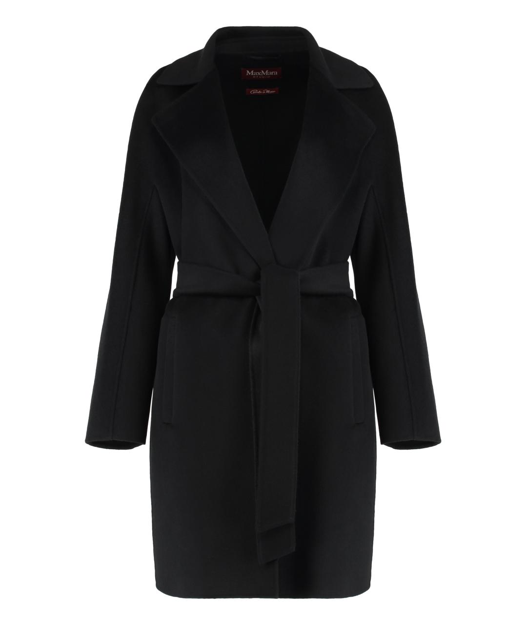 MAX MARA STUDIO Черное шерстяное пальто, фото 1