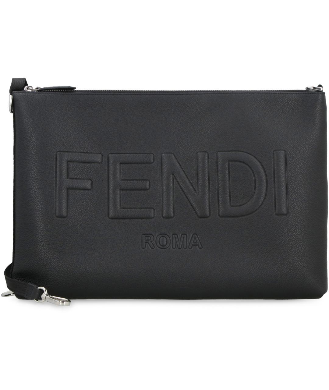 FENDI Черная кожаная сумка на плечо, фото 1