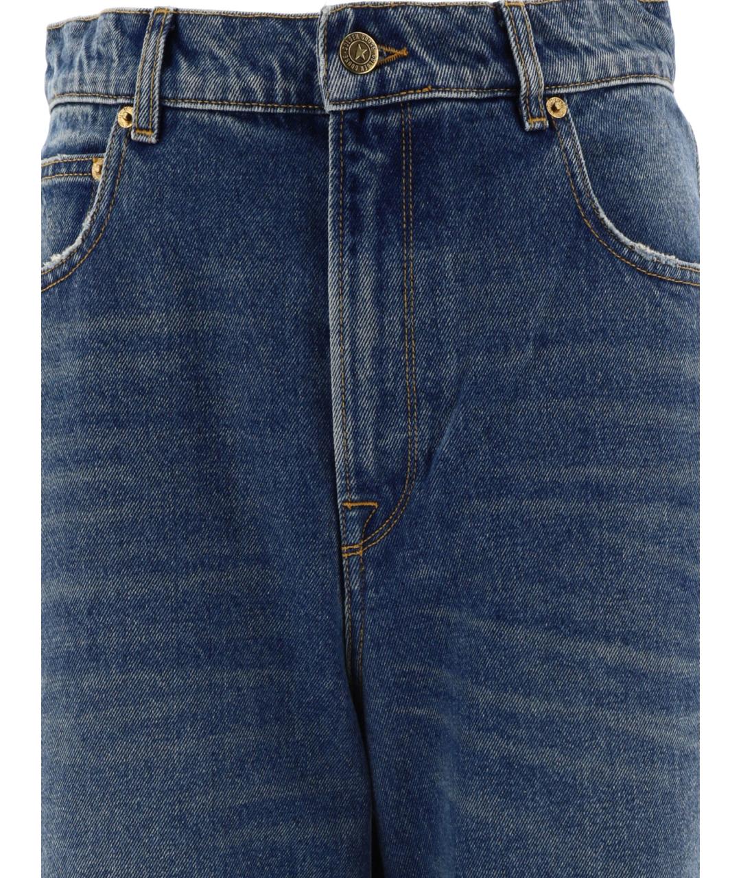 GOLDEN GOOSE DELUXE BRAND Синие хлопковые прямые джинсы, фото 3