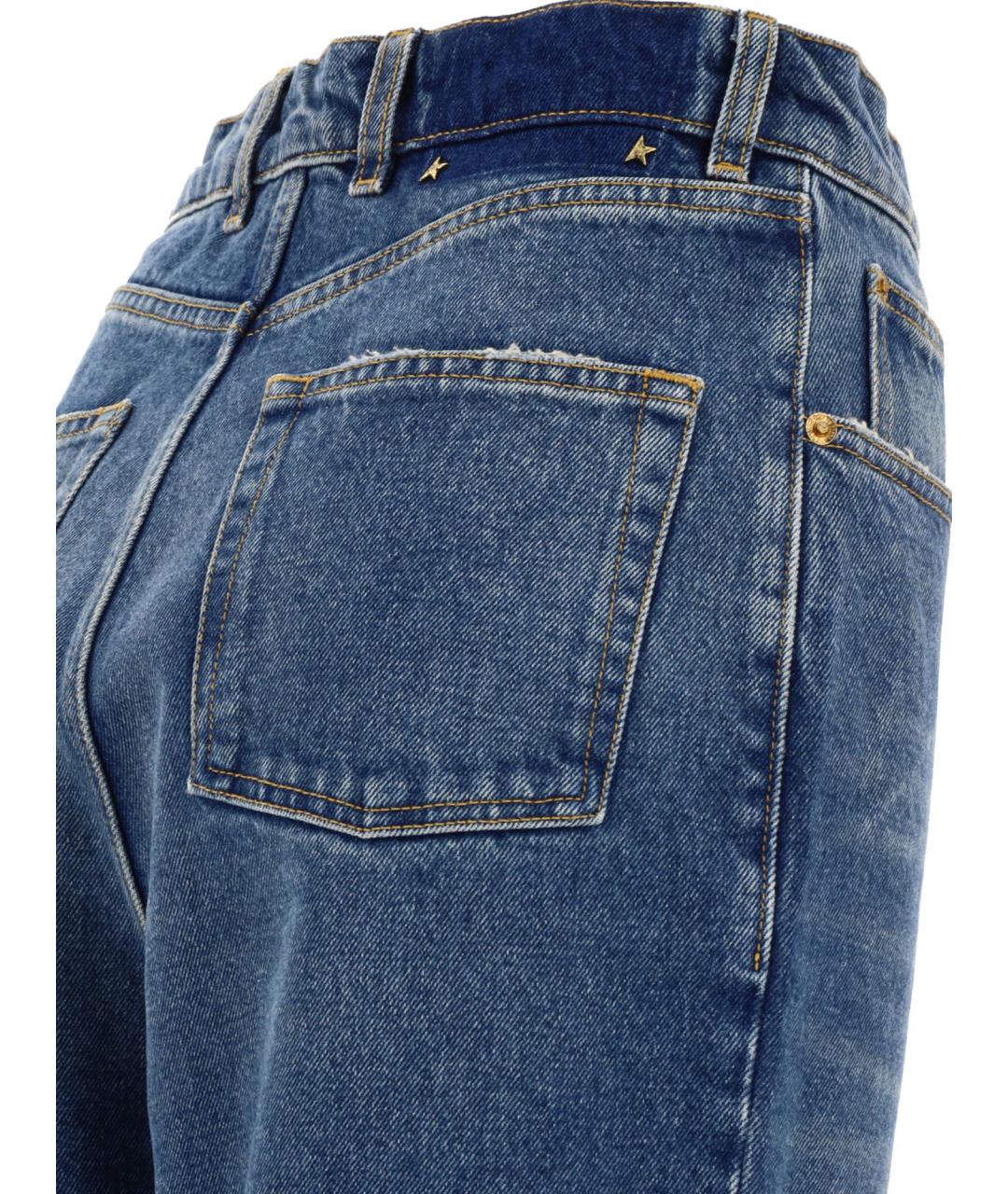 GOLDEN GOOSE DELUXE BRAND Синие хлопковые прямые джинсы, фото 4
