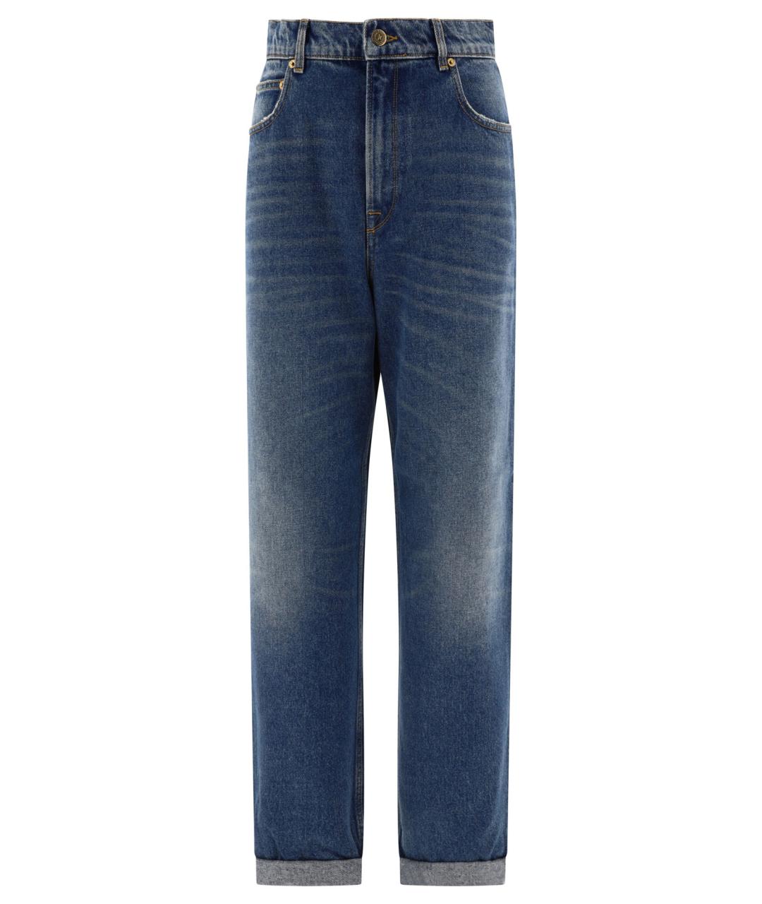 GOLDEN GOOSE DELUXE BRAND Синие хлопковые прямые джинсы, фото 1