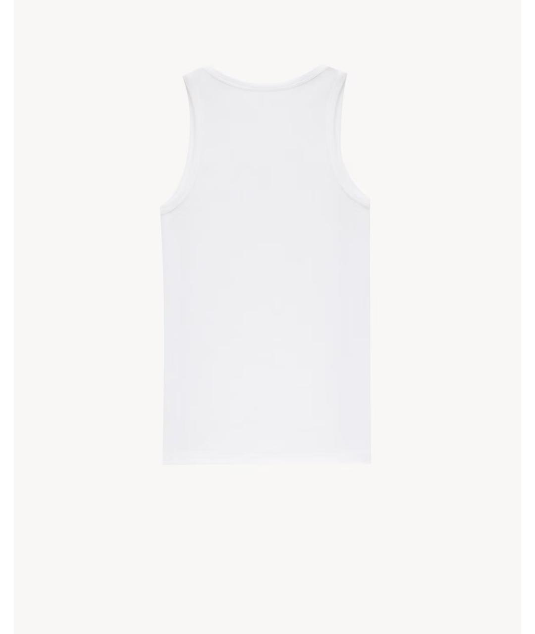 SAINT LAURENT Белая хлопковая майка, фото 2