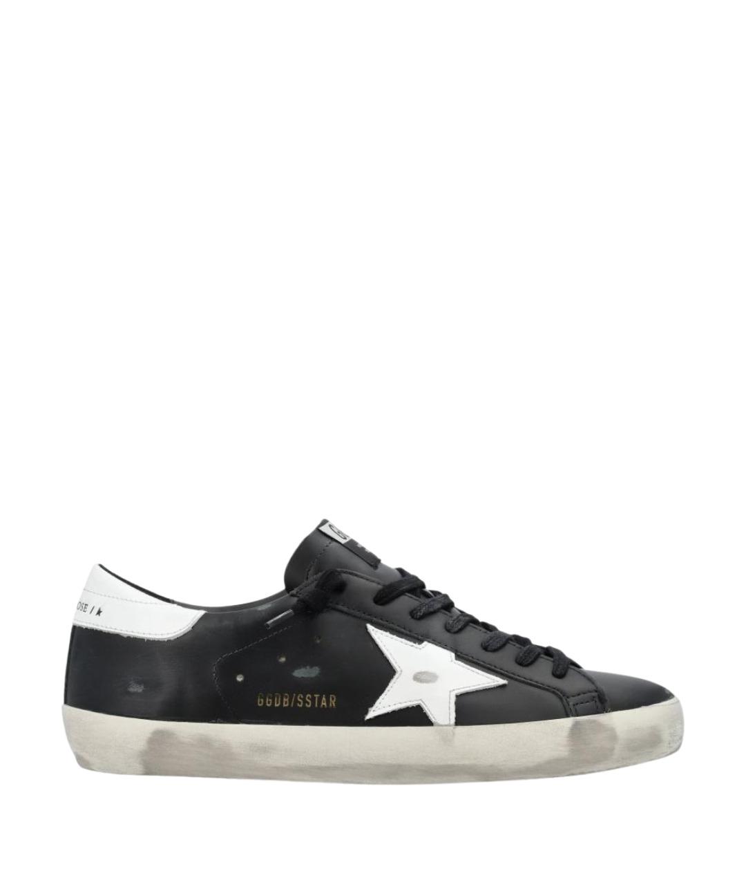 GOLDEN GOOSE DELUXE BRAND Черные кожаные низкие кроссовки / кеды, фото 1