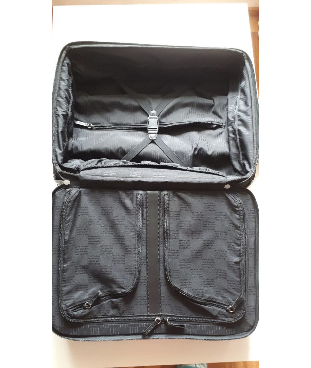 MONTBLANC Черный тканевый чемодан, фото 4