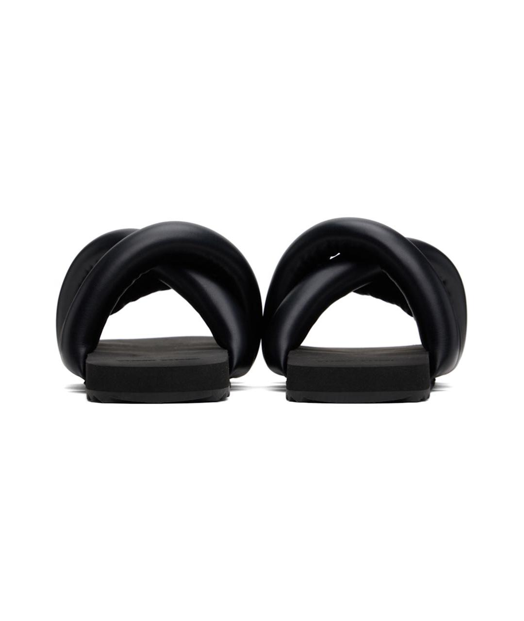 YUME YUME Черные кожаные шлепанцы, фото 2