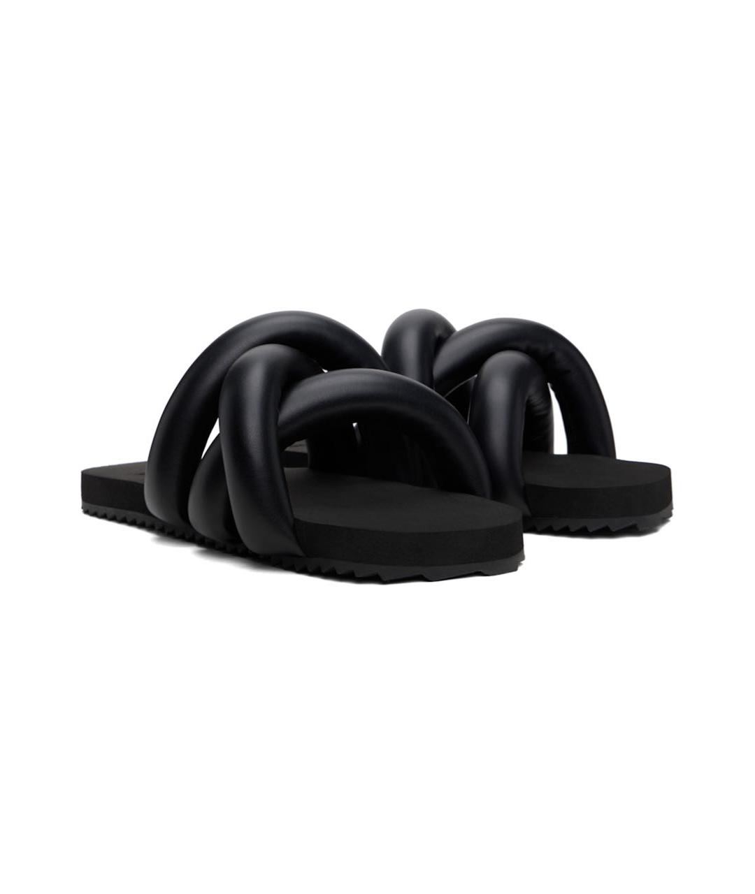 YUME YUME Черные кожаные шлепанцы, фото 4