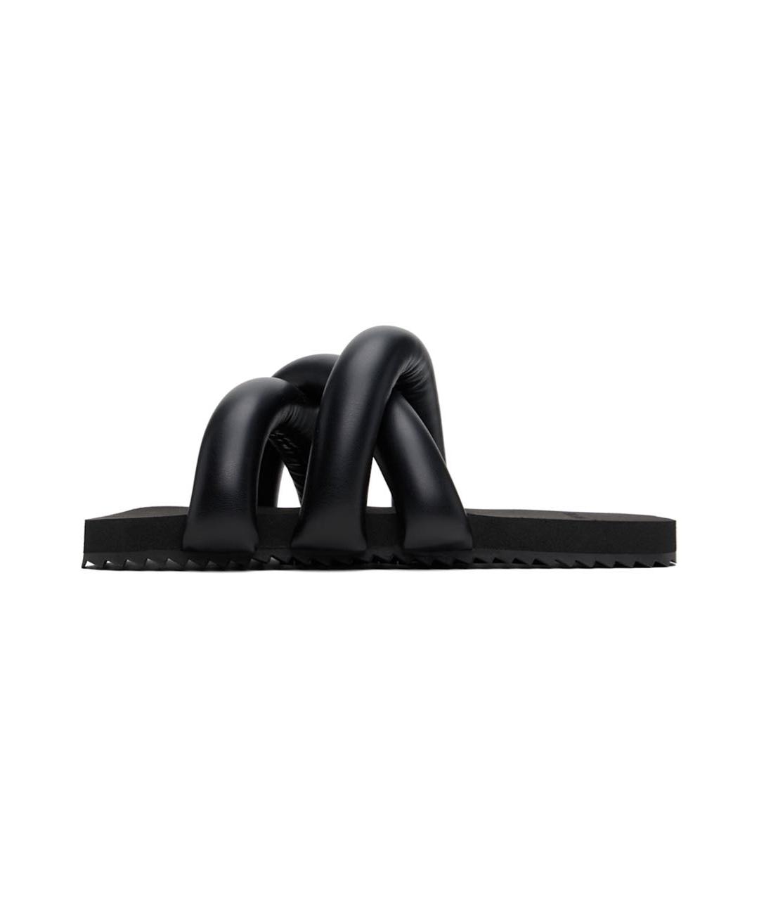 YUME YUME Черные кожаные шлепанцы, фото 3