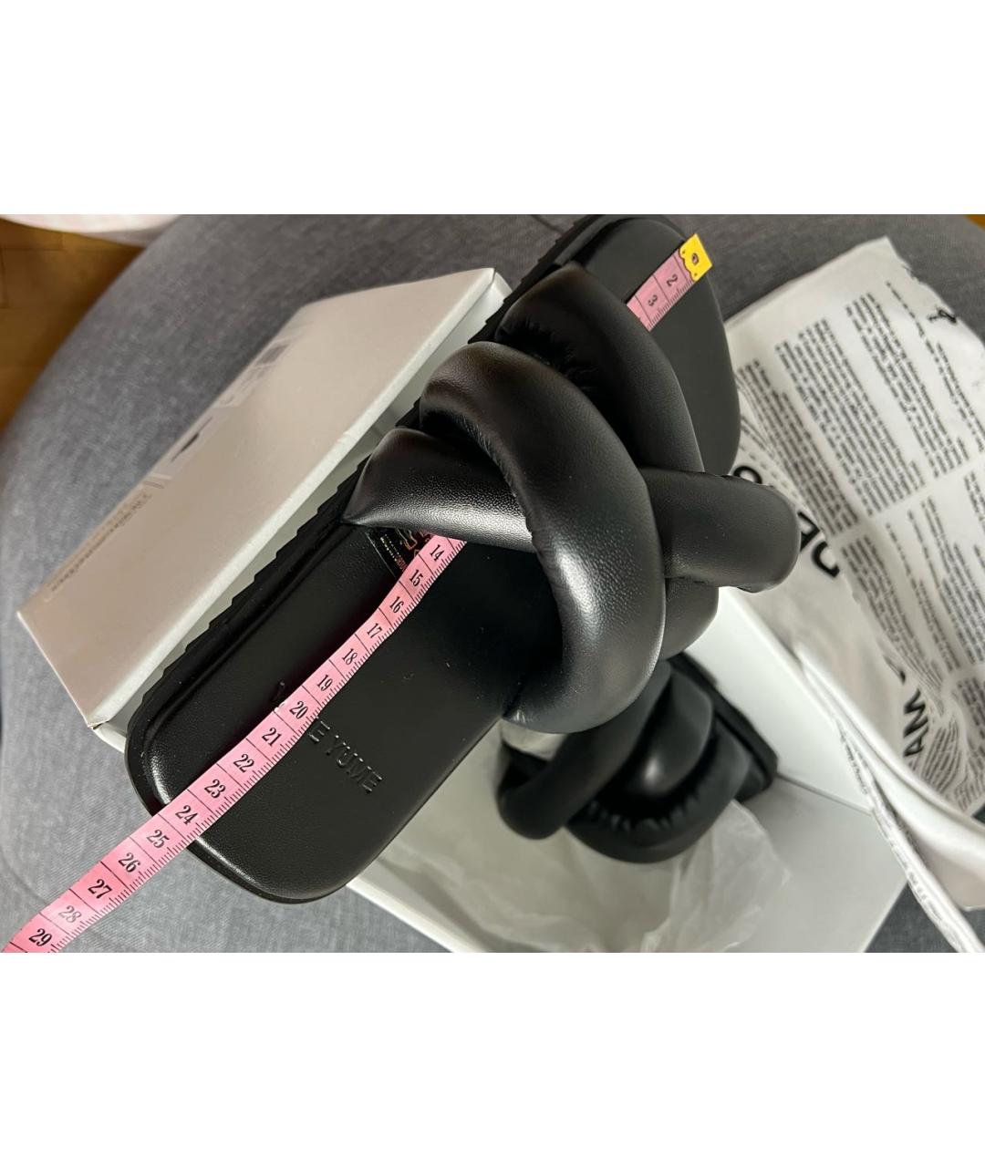 YUME YUME Черные кожаные шлепанцы, фото 8