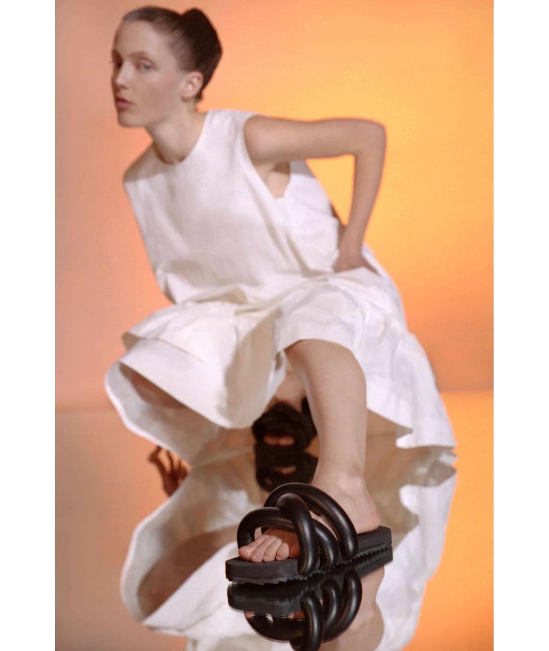 YUME YUME Черные кожаные шлепанцы, фото 6