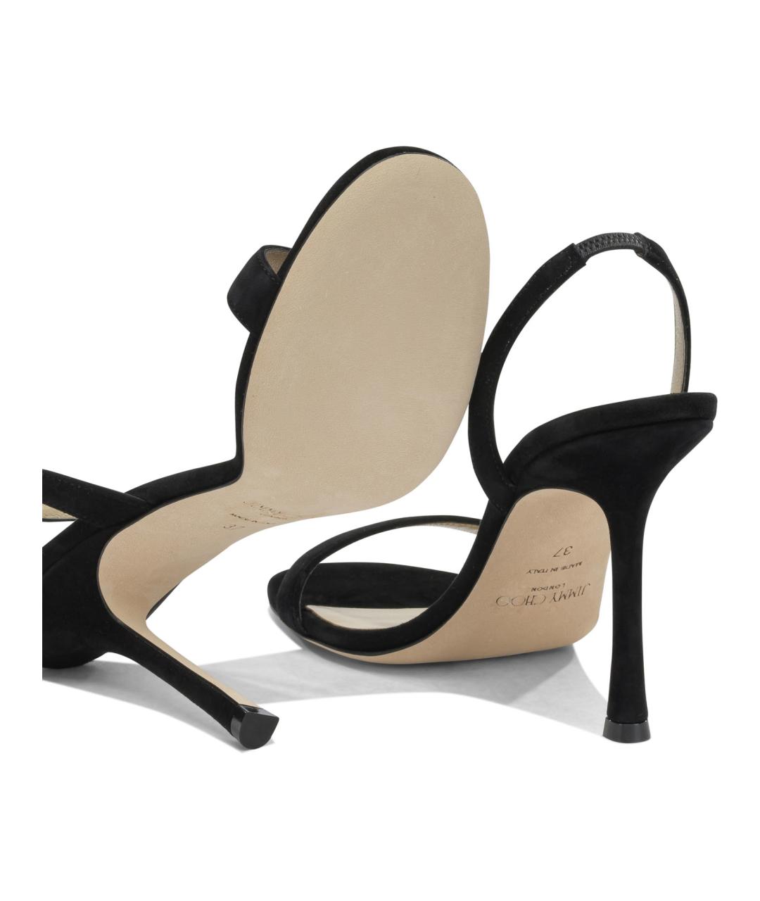 JIMMY CHOO Черные кожаные босоножки, фото 5