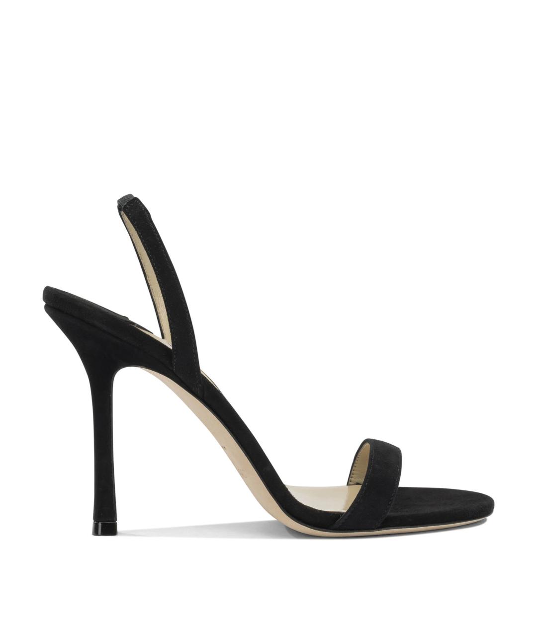 JIMMY CHOO Черные кожаные босоножки, фото 1