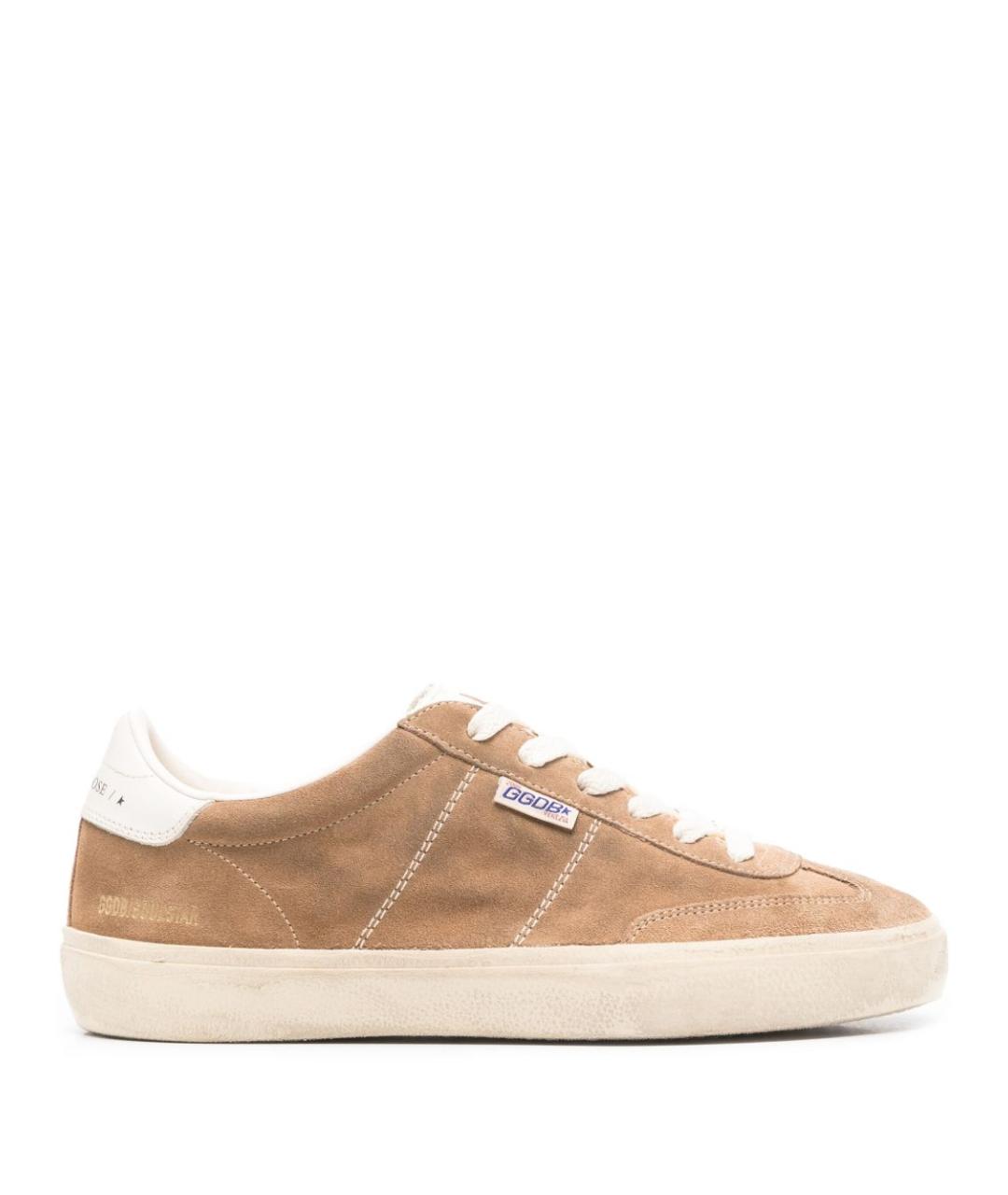 GOLDEN GOOSE DELUXE BRAND Бежевые замшевые кроссовки, фото 1