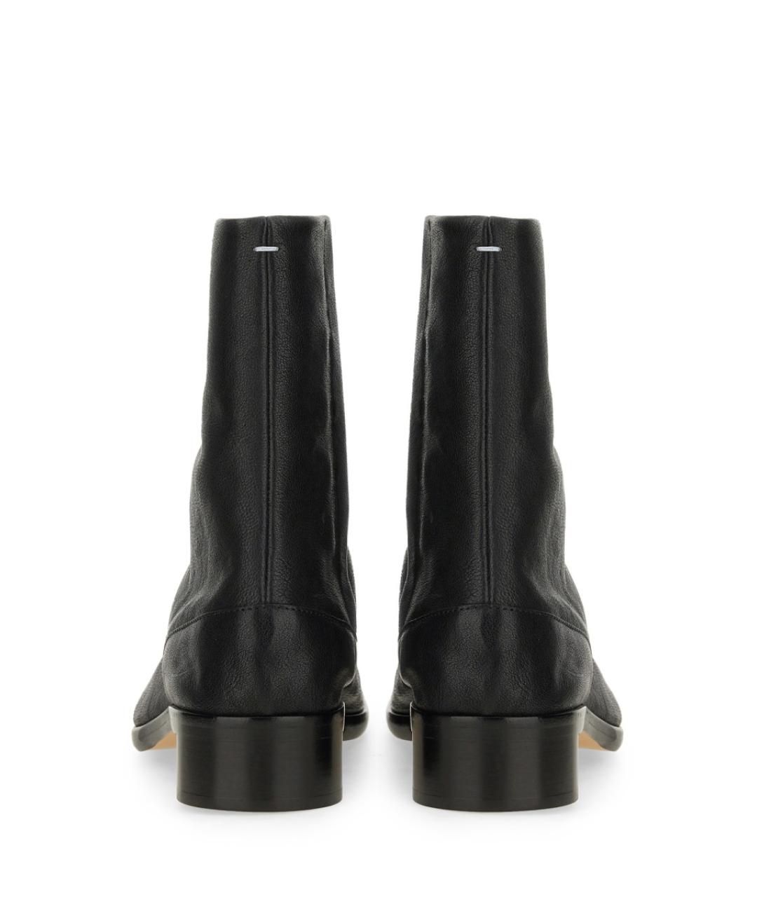 MAISON MARGIELA Черные кожаные высокие ботинки, фото 4