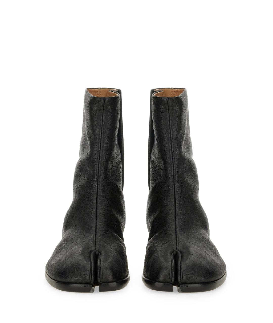 MAISON MARGIELA Черные кожаные высокие ботинки, фото 5