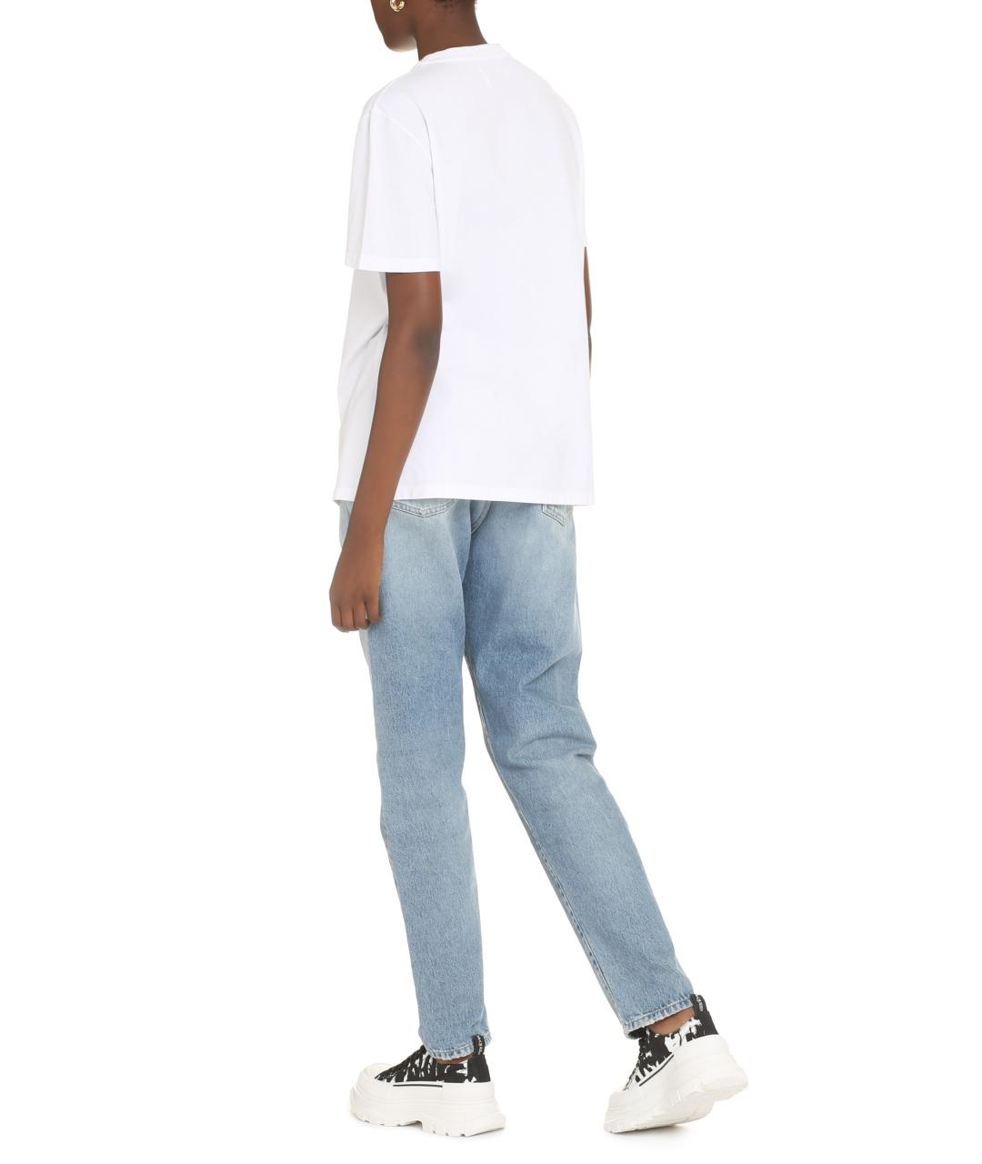 GOLDEN GOOSE DELUXE BRAND Белая хлопковая футболка, фото 4