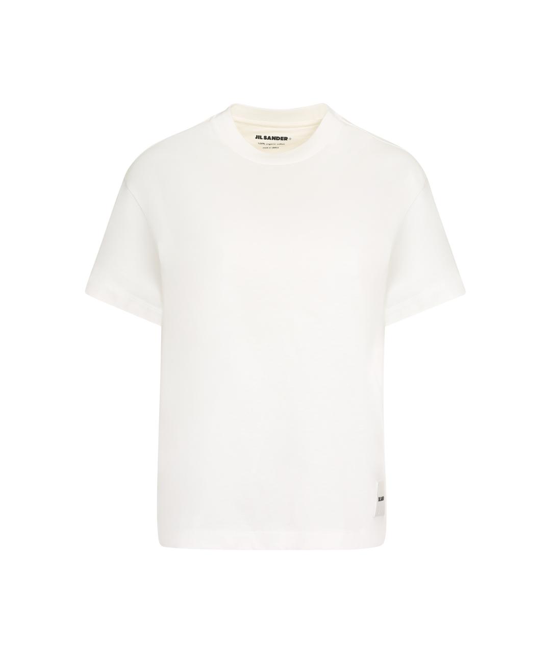 JIL SANDER Белая хлопковая футболка, фото 1