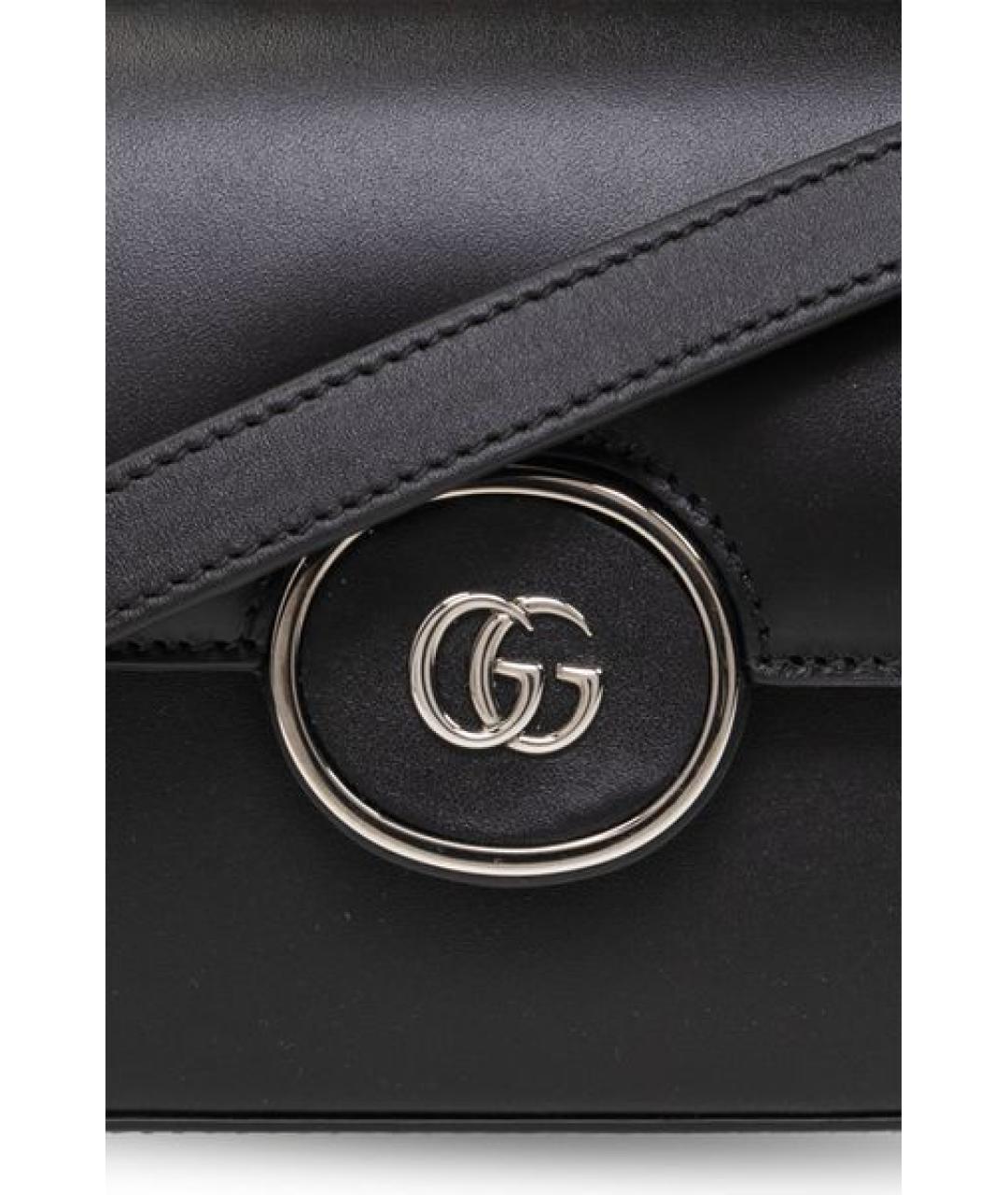 GUCCI Черная кожаная сумка через плечо, фото 5