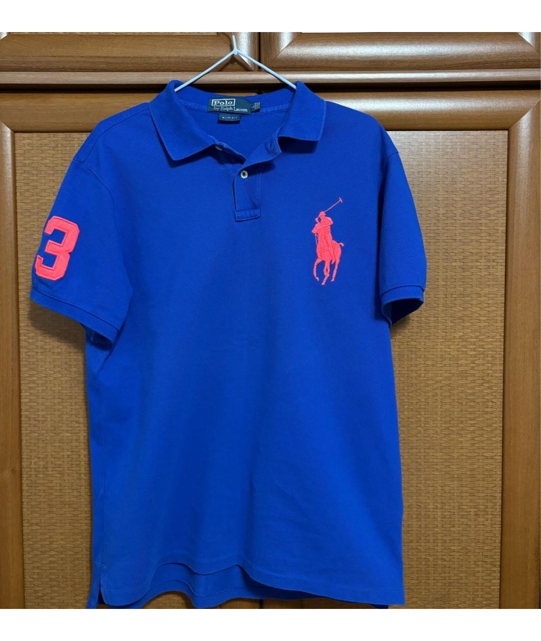 POLO RALPH LAUREN Синее хлопковое поло с коротким рукавом, фото 2