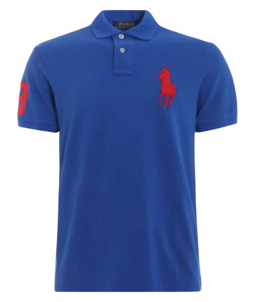 POLO RALPH LAUREN Синее хлопковое поло с коротким рукавом, фото 1