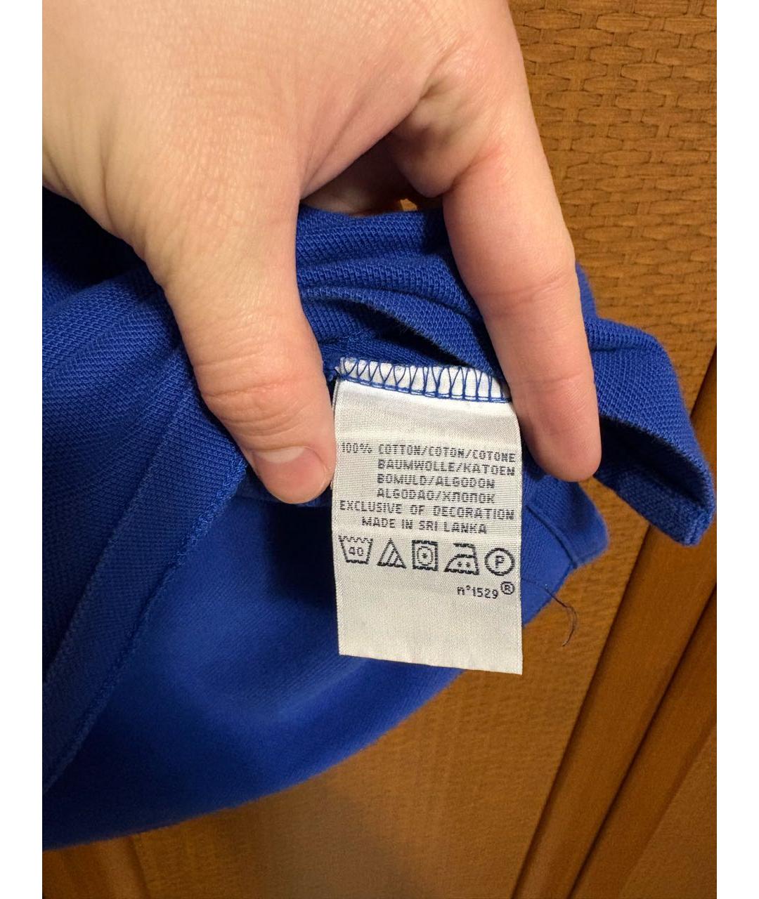 POLO RALPH LAUREN Синее хлопковое поло с коротким рукавом, фото 6