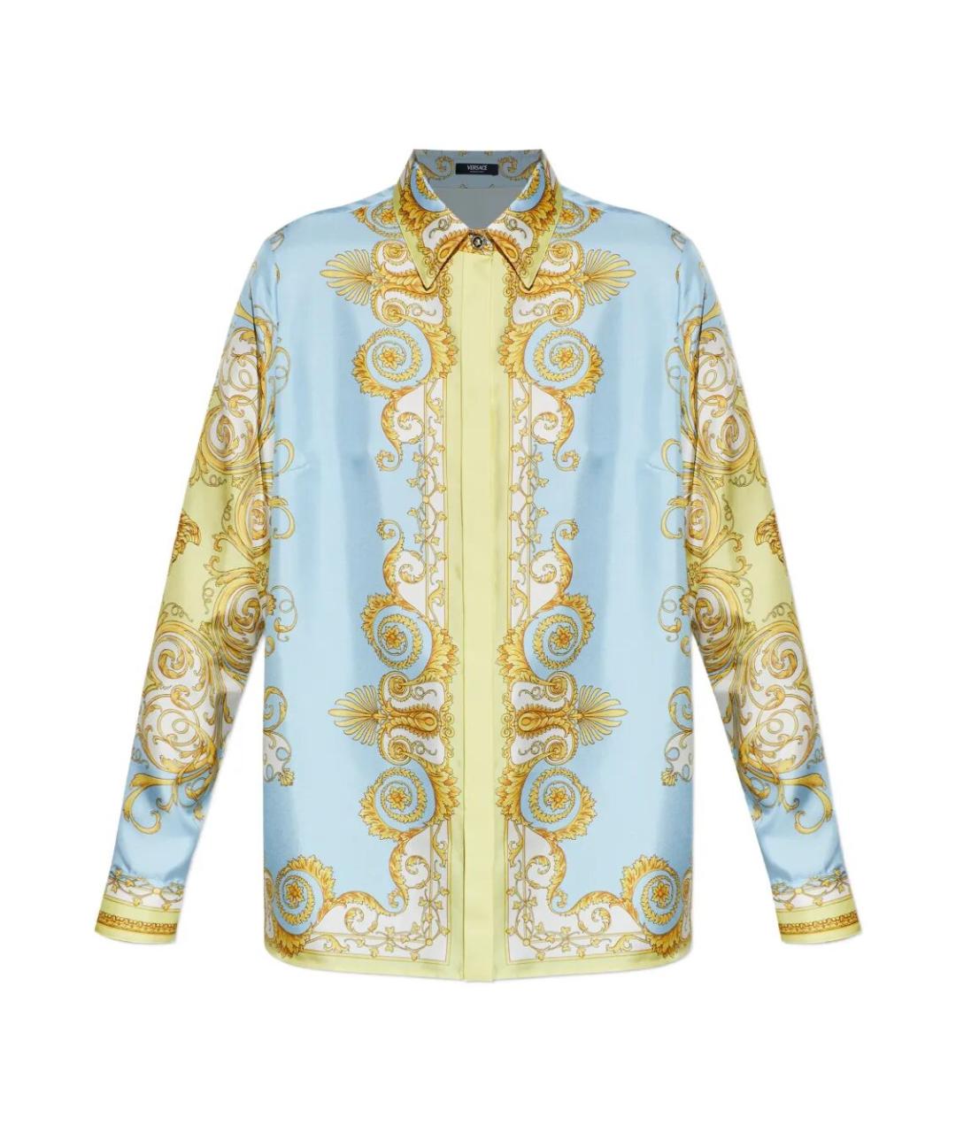 VERSACE Голубая шелковая рубашка, фото 1