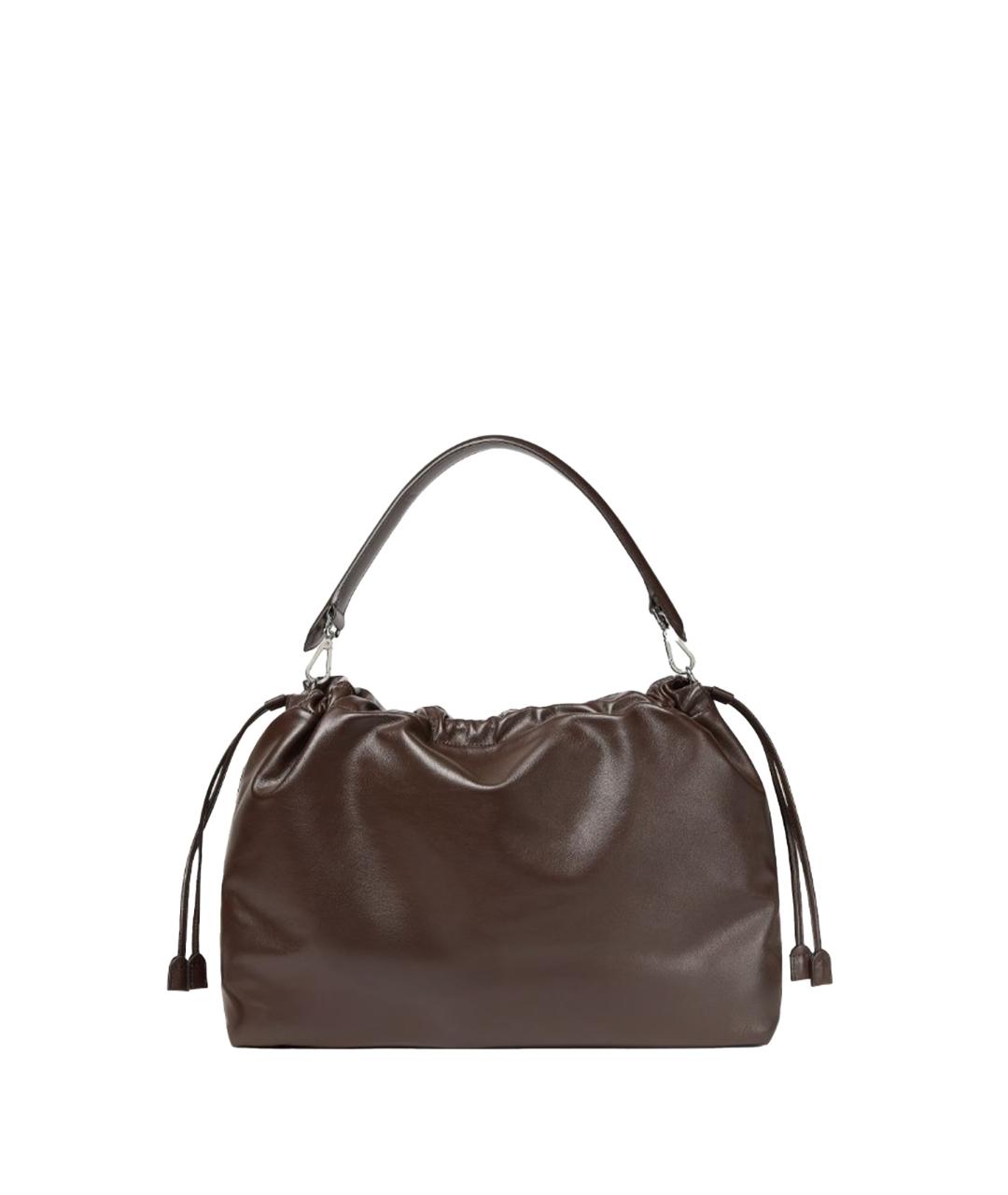FENDI Коричневая кожаная сумка через плечо, фото 3