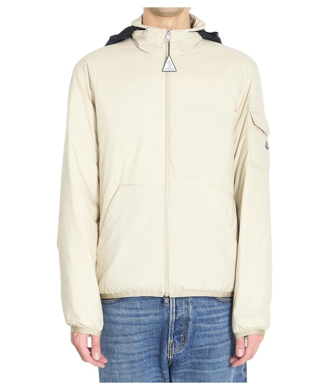 MONCLER Бежевая полиамидовая куртка, фото 1