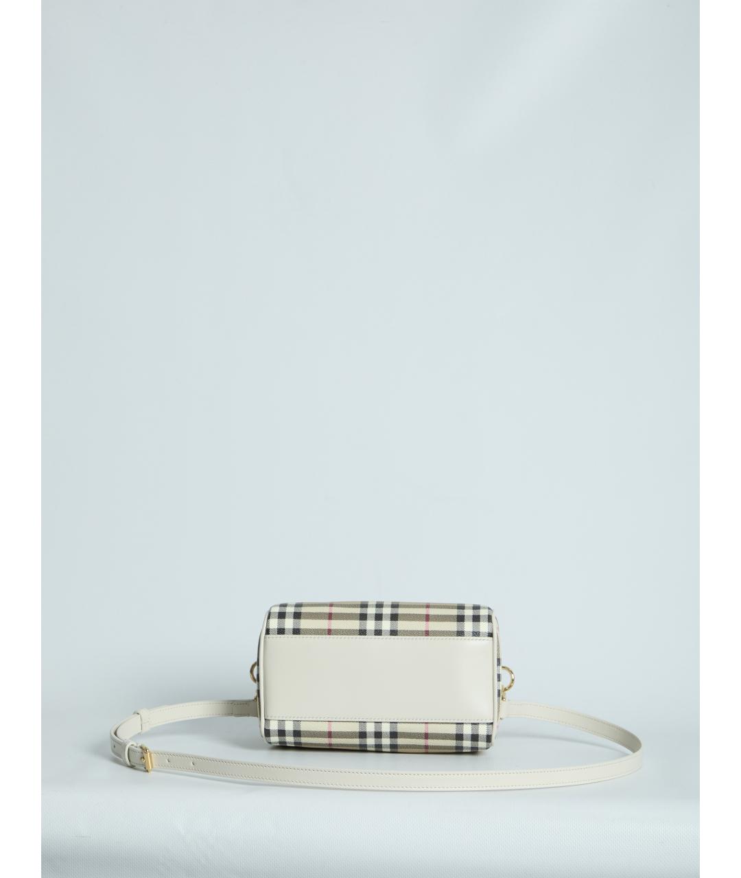 BURBERRY Бежевая синтетическая сумка с короткими ручками, фото 3