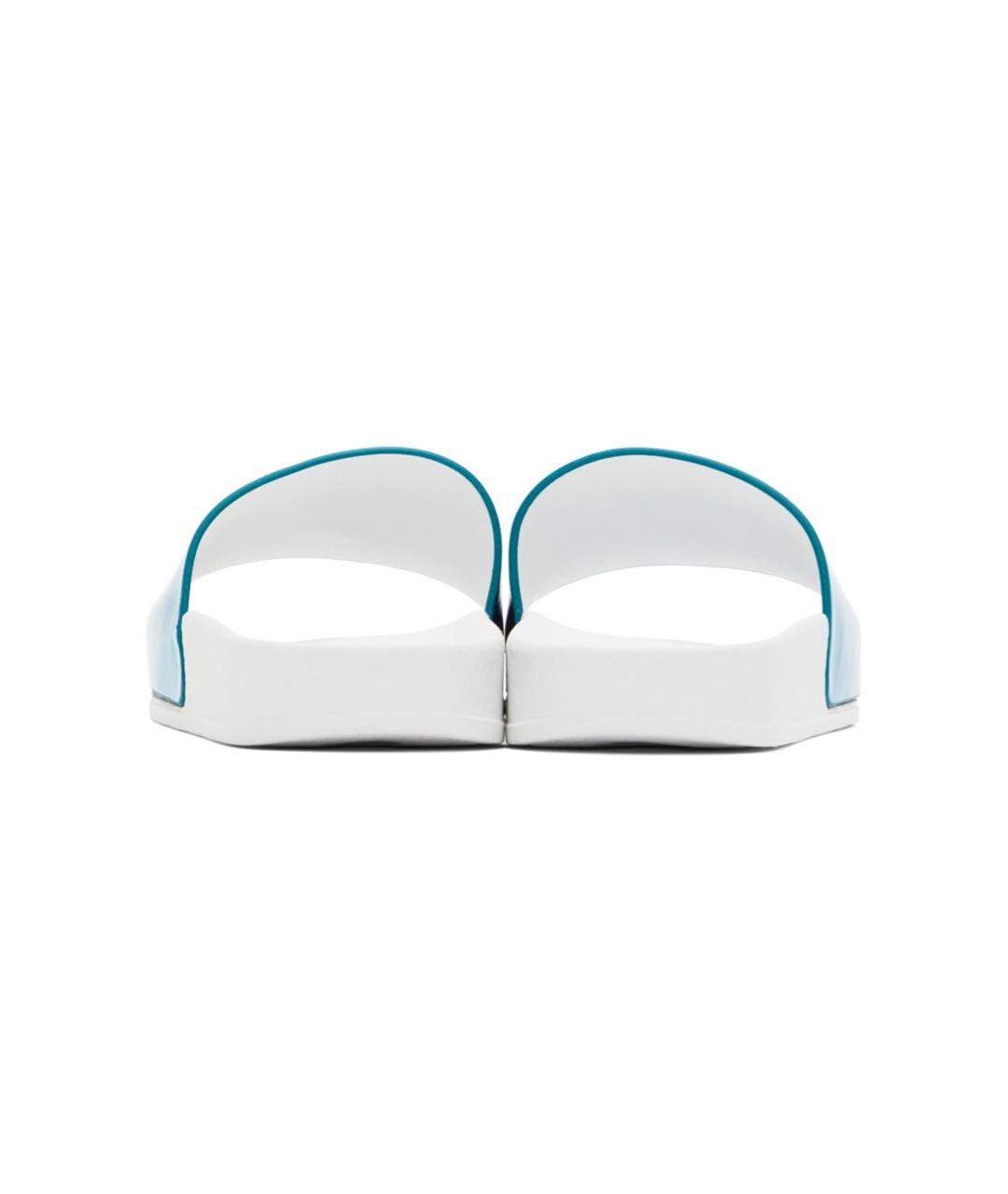 GIUSEPPE ZANOTTI DESIGN Бирюзовые кожаные шлепанцы, фото 2