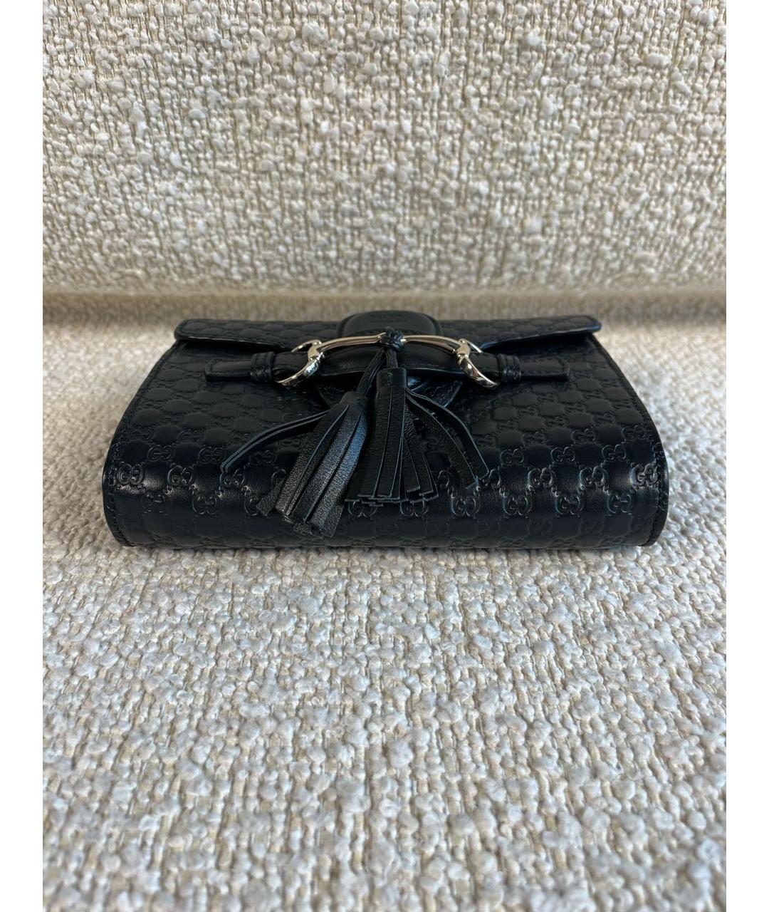 GUCCI Черная кожаная сумка через плечо, фото 6