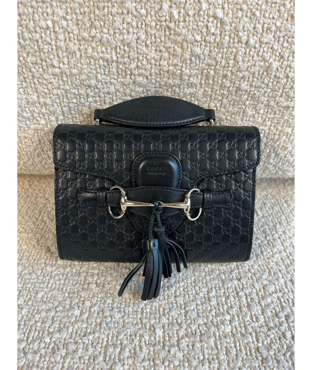 GUCCI Черная кожаная сумка через плечо, фото 9