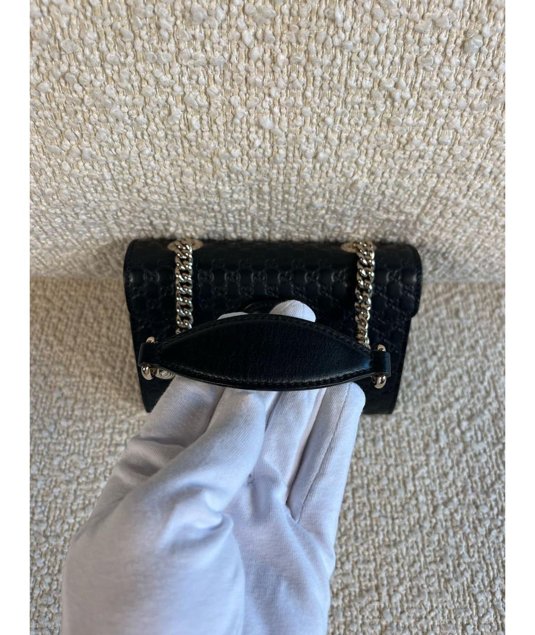 GUCCI Черная кожаная сумка через плечо, фото 8