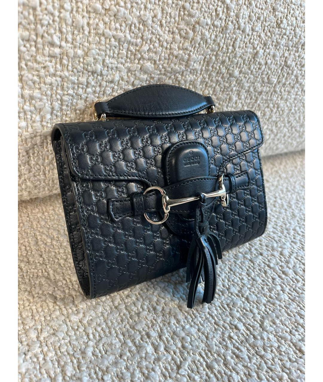 GUCCI Черная кожаная сумка через плечо, фото 2