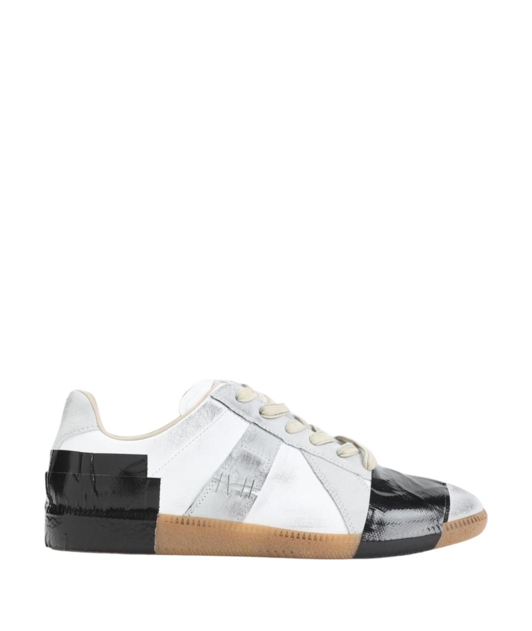 MAISON MARGIELA Белые кожаные низкие кроссовки / кеды, фото 1