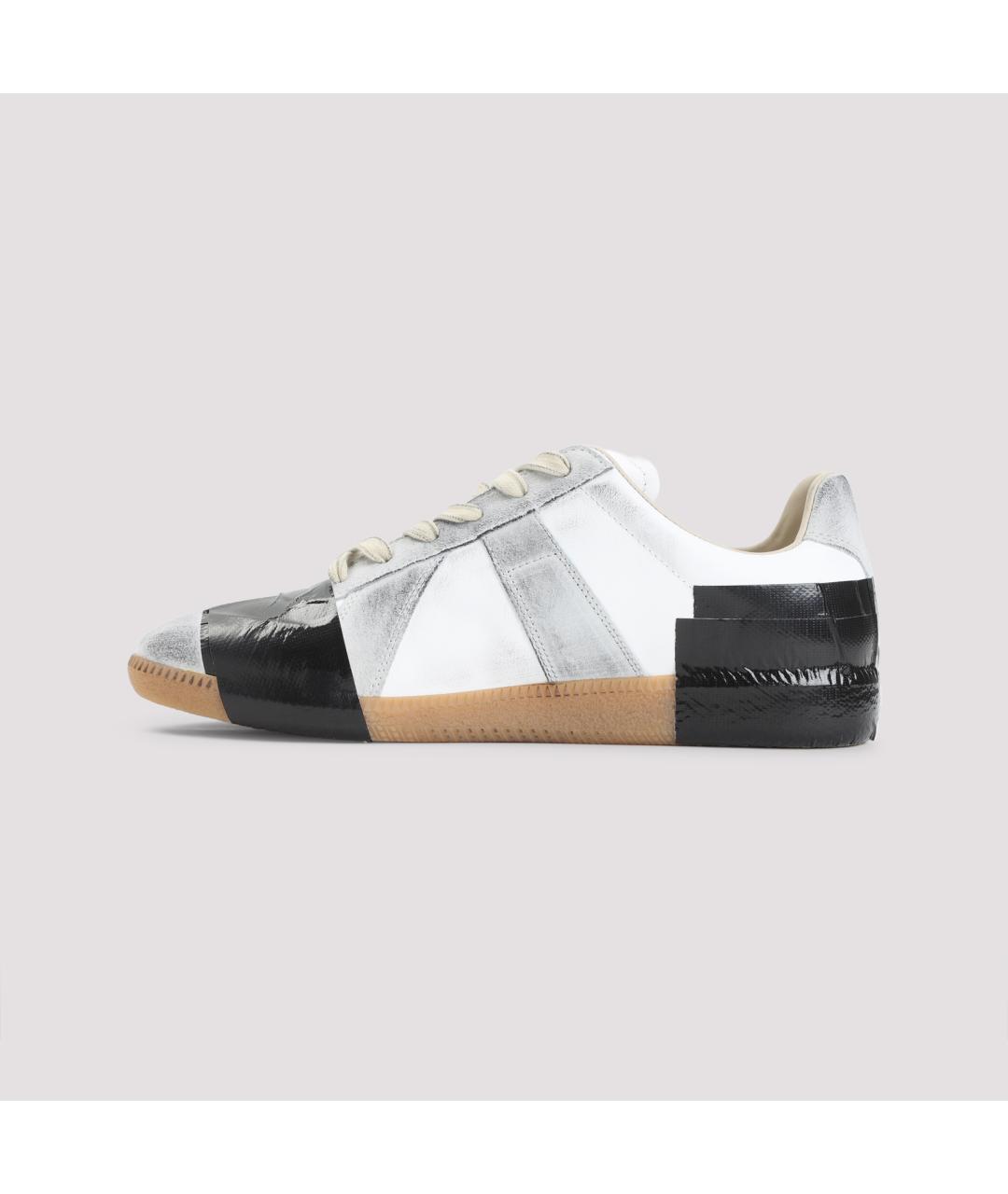 MAISON MARGIELA Белые кожаные низкие кроссовки / кеды, фото 2
